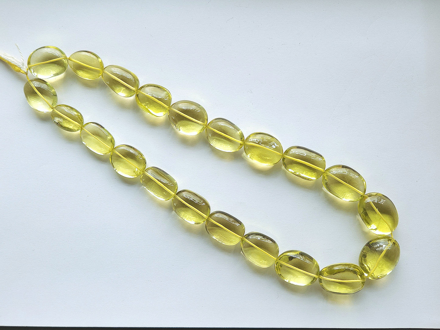 Natural Lemon Green Gold Gemstone Smooth Tumble Shape Beads