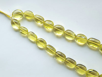 Natural Lemon Green Gold Gemstone Smooth Tumble Shape Beads