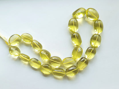 Natural Lemon Green Gold Gemstone Smooth Tumble Shape Beads