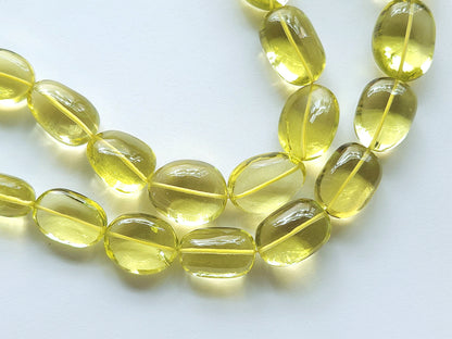 Natural Lemon Green Gold Gemstone Smooth Tumble Shape Beads