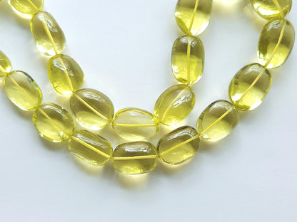 Natural Lemon Green Gold Gemstone Smooth Tumble Shape Beads