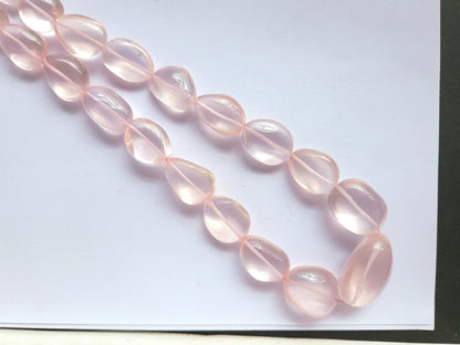 Natural Rose Quartz Gemstone Smooth Tumble Shape Beads