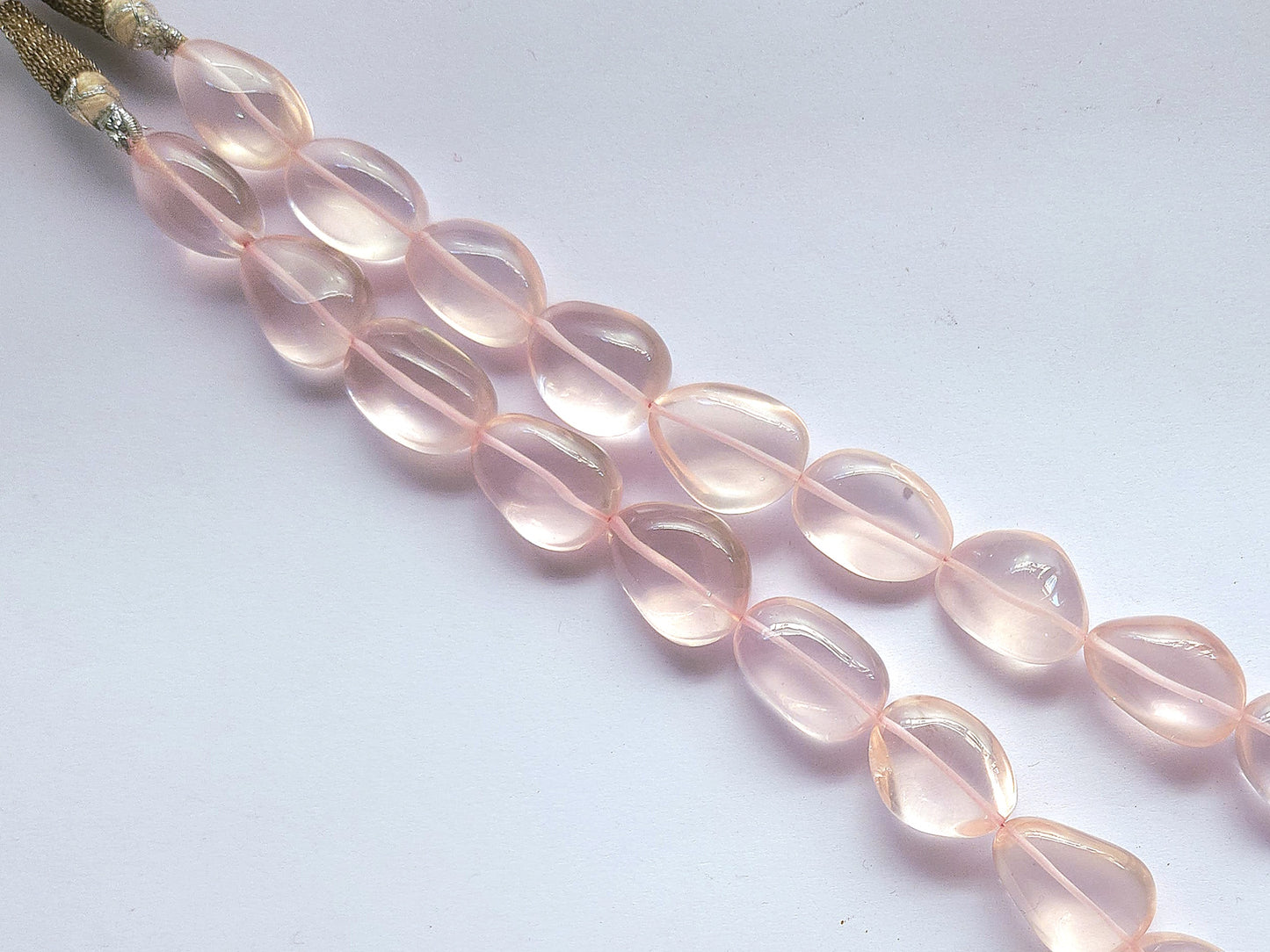 Natural Rose Quartz Gemstone Smooth Tumble Shape Beads