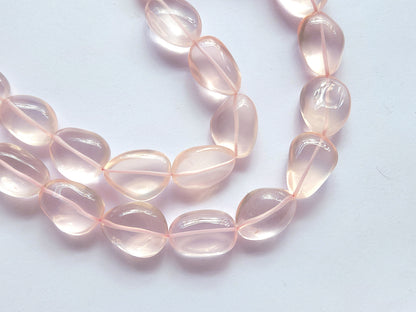 Natural Rose Quartz Gemstone Smooth Tumble Shape Beads