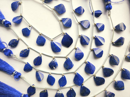 Natural Lapis Lazuli Faceted Briolette Twisted Pear Shape Gemstone Beads