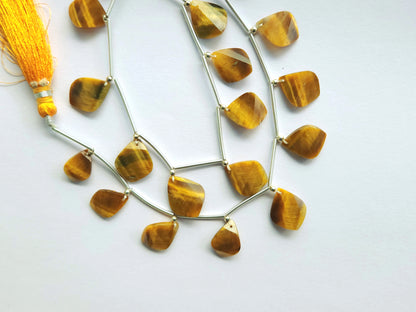 Natural Tiger Eye Faceted Briolette Twisted Pear Shape Gemstone Beads