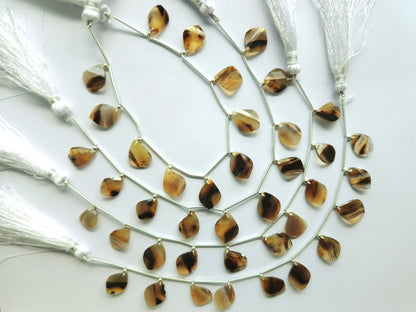 Natural Montana Agate Faceted Briolette Twisted Pear Shape Gemstone Beads