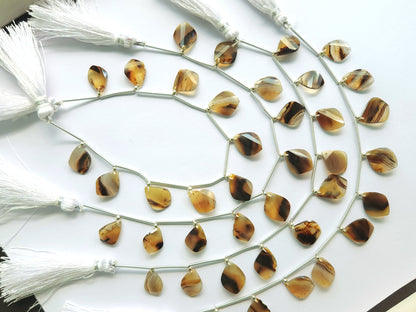 Natural Montana Agate Faceted Briolette Twisted Pear Shape Gemstone Beads