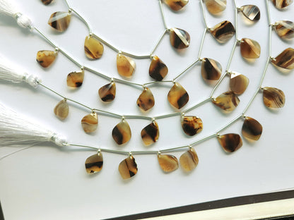Natural Montana Agate Faceted Briolette Twisted Pear Shape Gemstone Beads