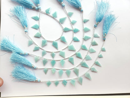 Natural Amazonite Gemstone Fancy Kite Shape Faceted beads