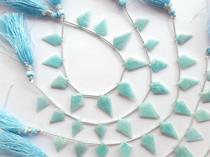 Natural Amazonite Gemstone Fancy Kite Shape Faceted beads