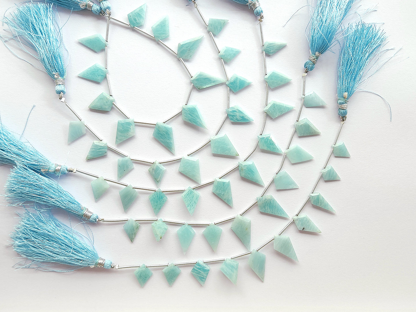 Natural Amazonite Gemstone Fancy Kite Shape Faceted beads