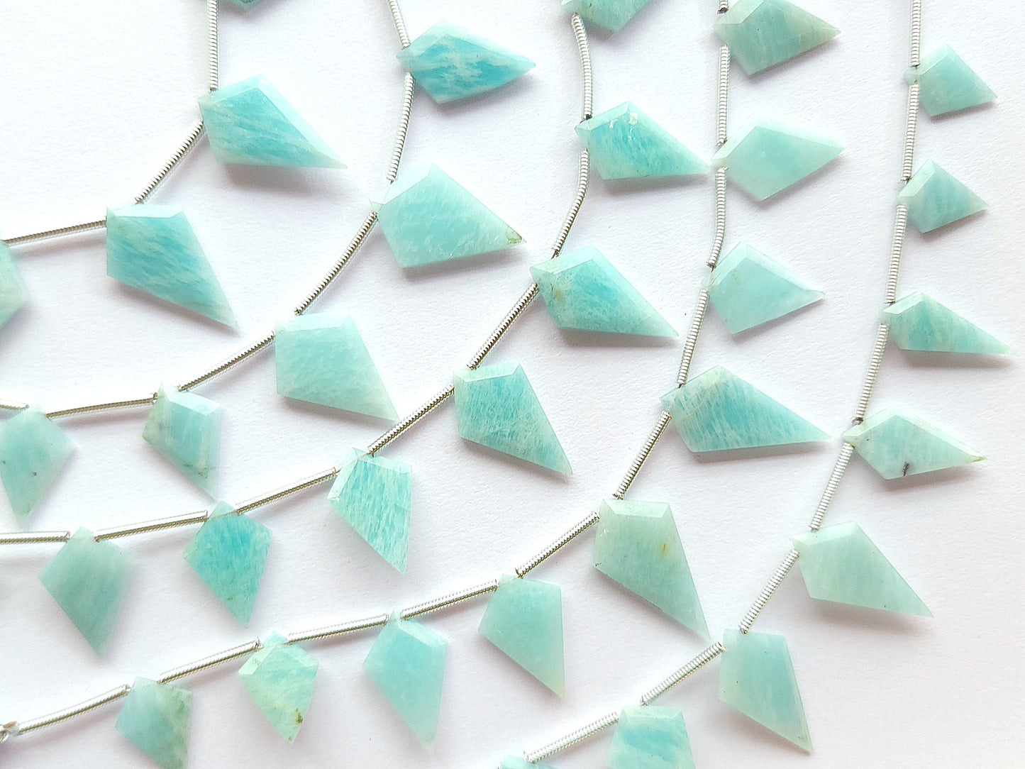 Natural Amazonite Gemstone Fancy Kite Shape Faceted beads