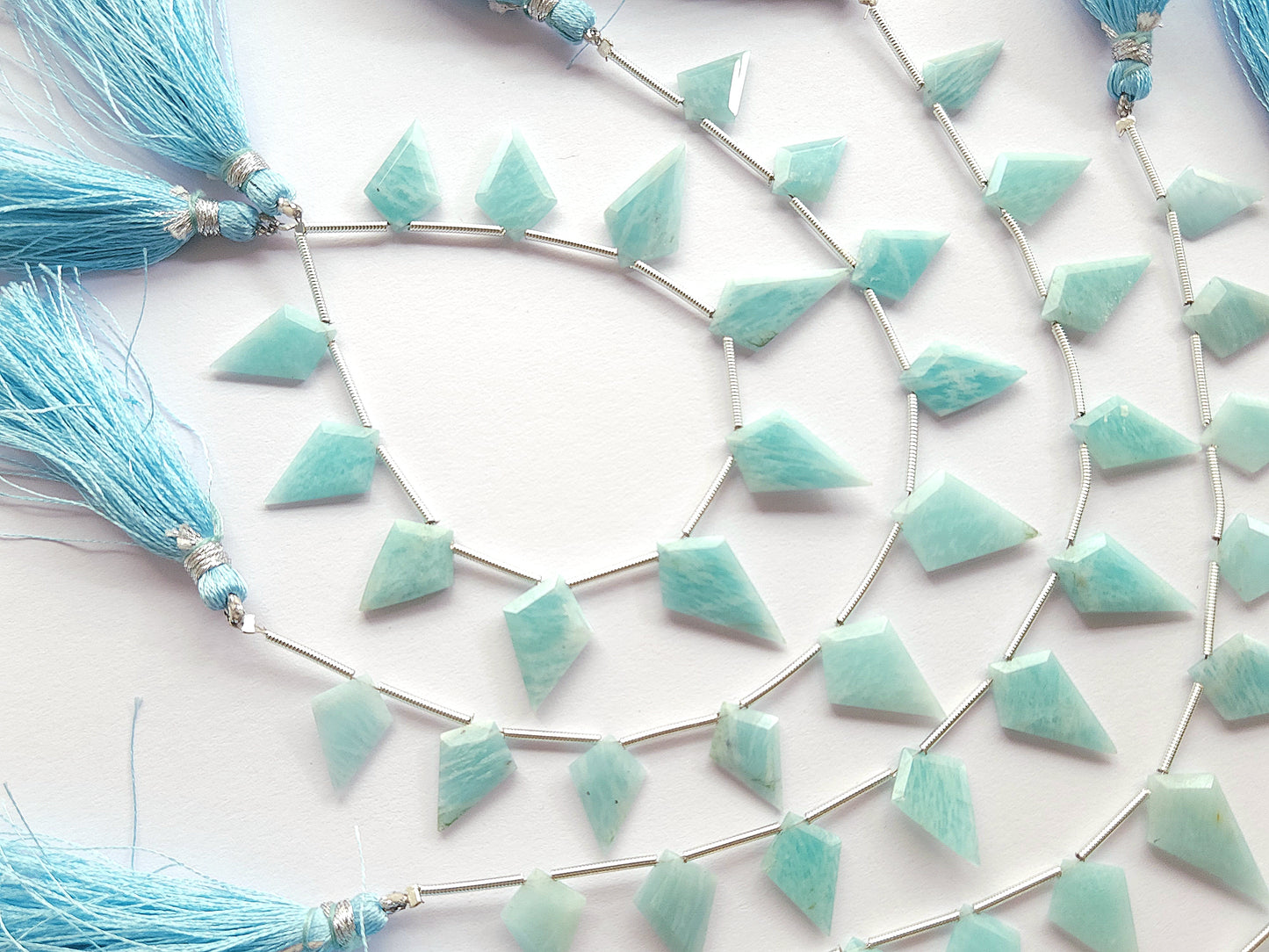 Natural Amazonite Gemstone Fancy Kite Shape Faceted beads