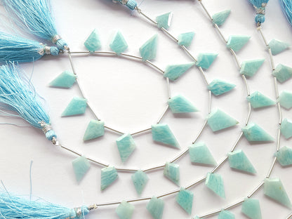 Natural Amazonite Gemstone Fancy Kite Shape Faceted beads