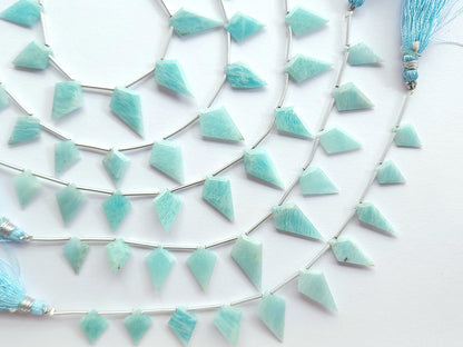 Natural Amazonite Gemstone Fancy Kite Shape Faceted beads