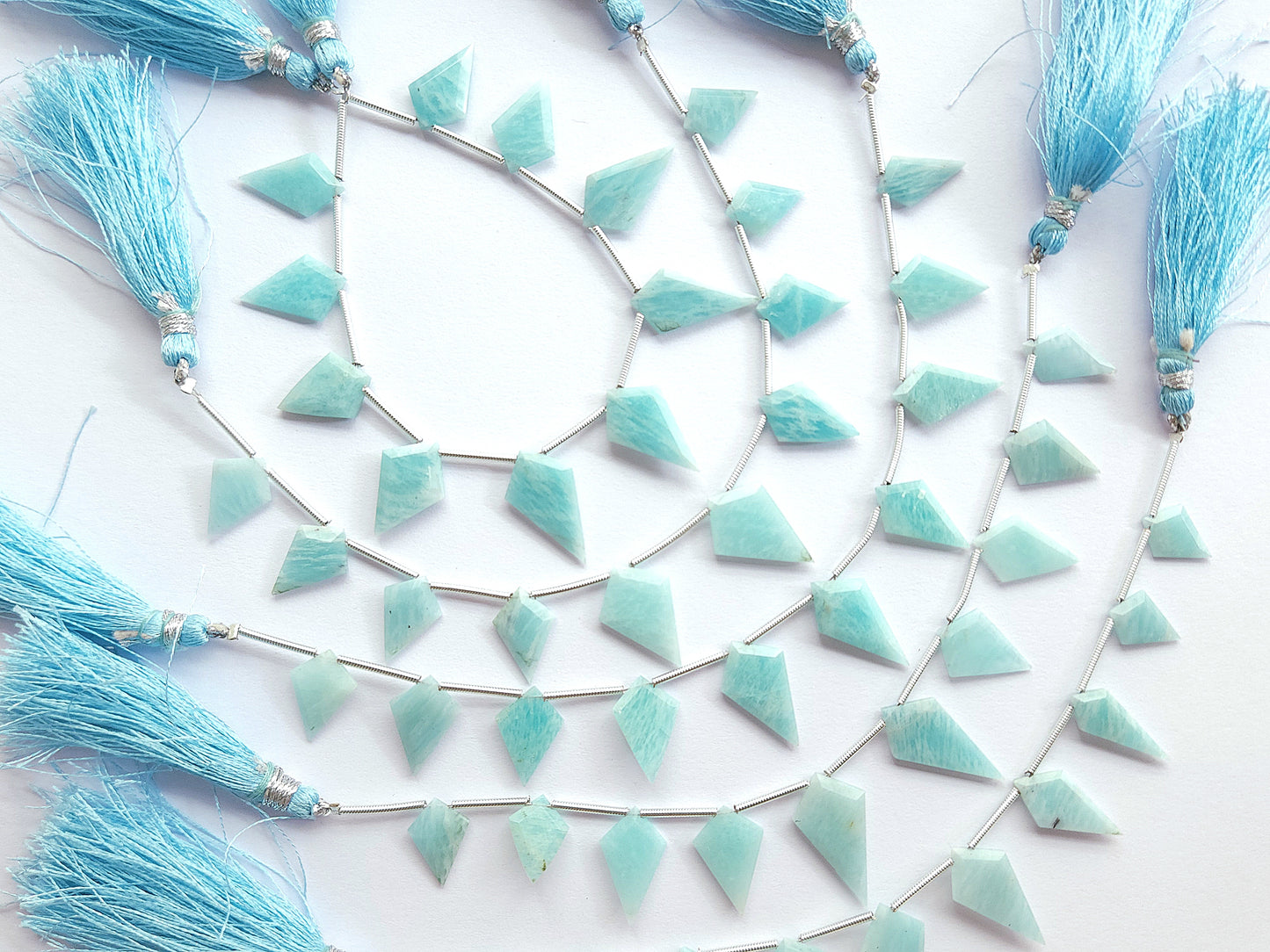 Natural Amazonite Gemstone Fancy Kite Shape Faceted beads