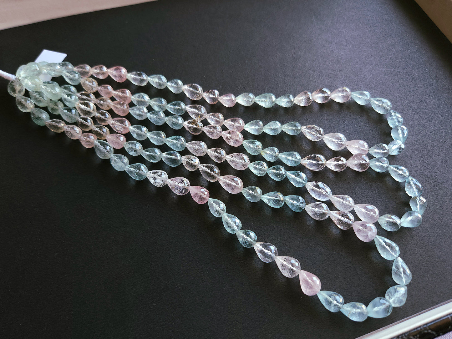 Natural Multi Aquamarine Faceted Briolette Straight Drill Drops | 8x10MM