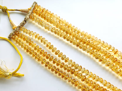 Natural Citrine Smooth Rondelle Beads For Jewelry Making | 17 Inches