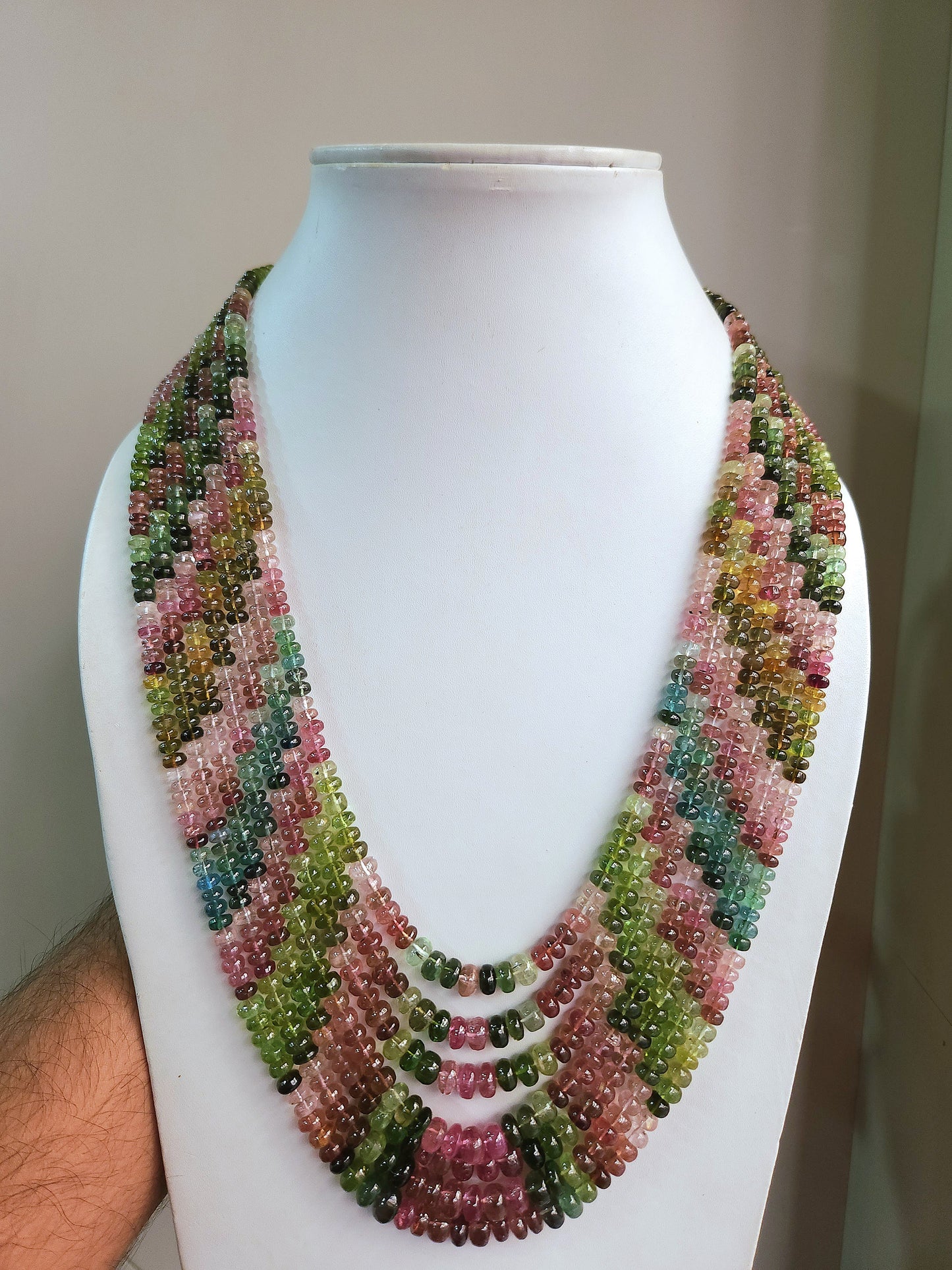 Natural Multi Tourmaline Smooth Rondelle Beads | Rainbow Tourmaline Beads