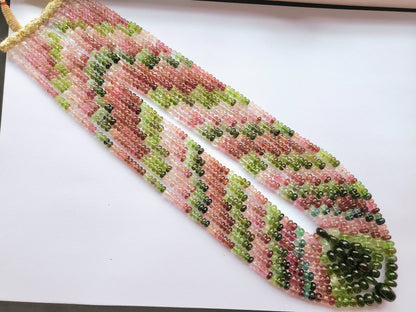 Natural Multi Tourmaline Smooth Rondelle Beads | Rainbow Tourmaline Beads