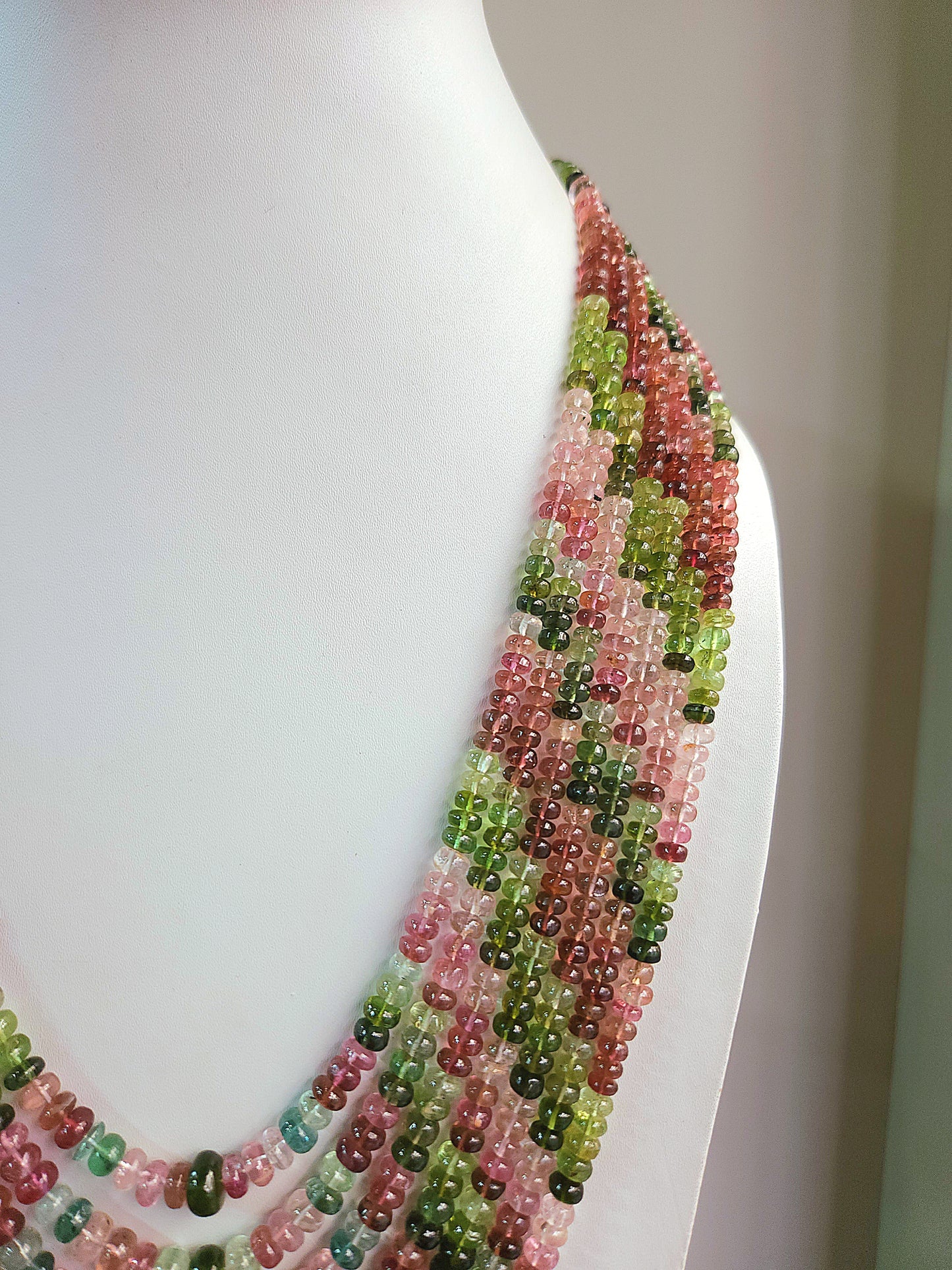 Natural Multi Tourmaline Smooth Rondelle Beads | Rainbow Tourmaline Beads