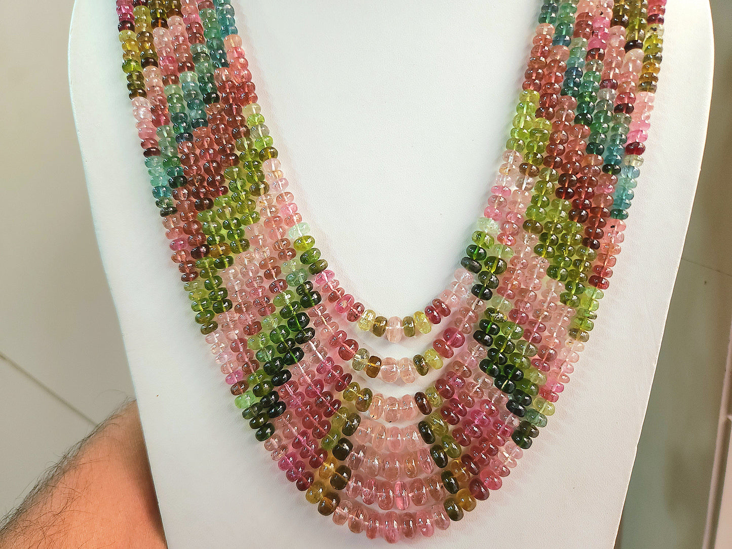 Natural Multi Tourmaline Smooth Rondelle Beads | Rainbow Tourmaline Beads