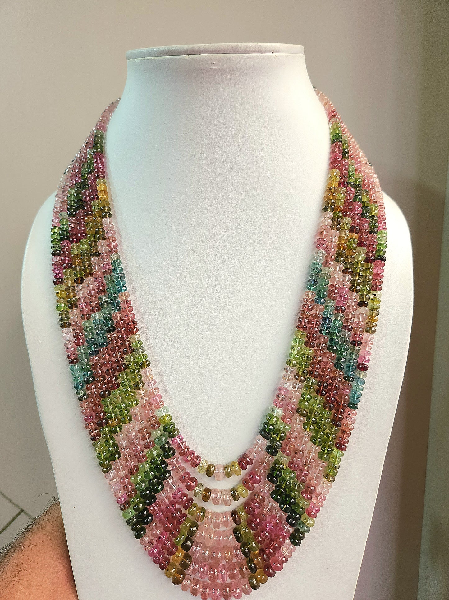 Natural Multi Tourmaline Smooth Rondelle Beads | Rainbow Tourmaline Beads