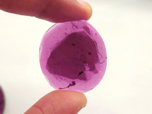 Rare! Natural Pink Tourmaline Slice Polished Pair