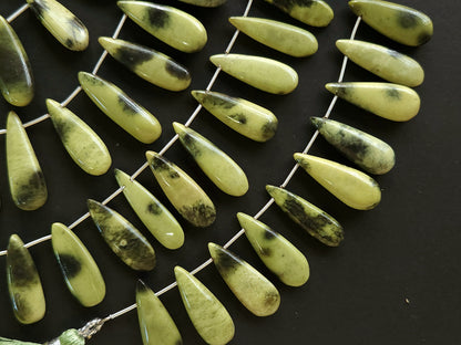 Natural Cheetah Jasper Smooth Pear Shape Briolette Beads