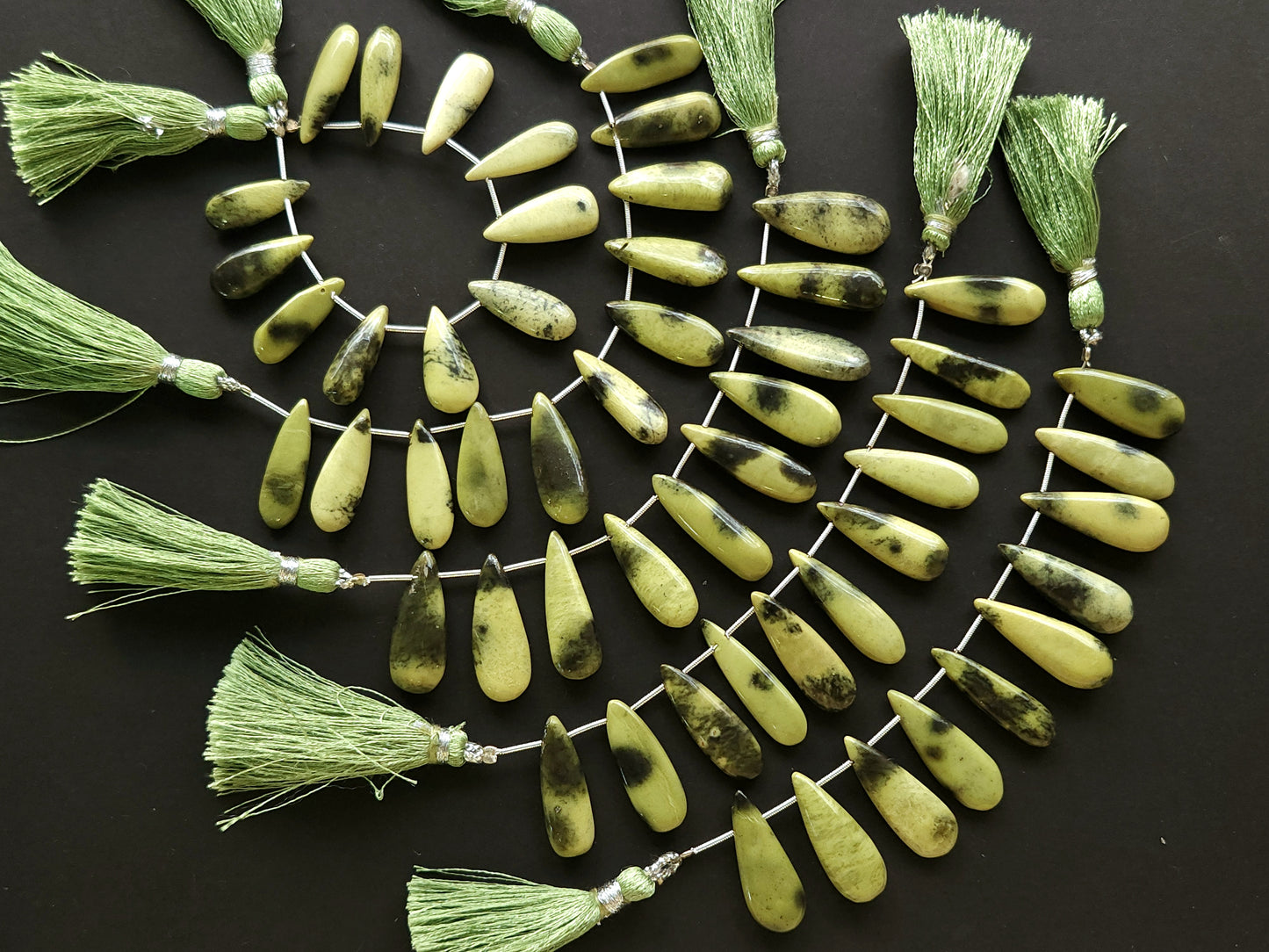 Natural Cheetah Jasper Smooth Pear Shape Briolette Beads