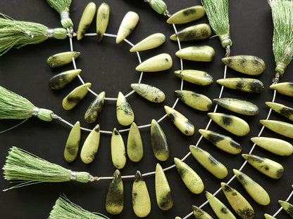 Natural Cheetah Jasper Smooth Pear Shape Briolette Beads