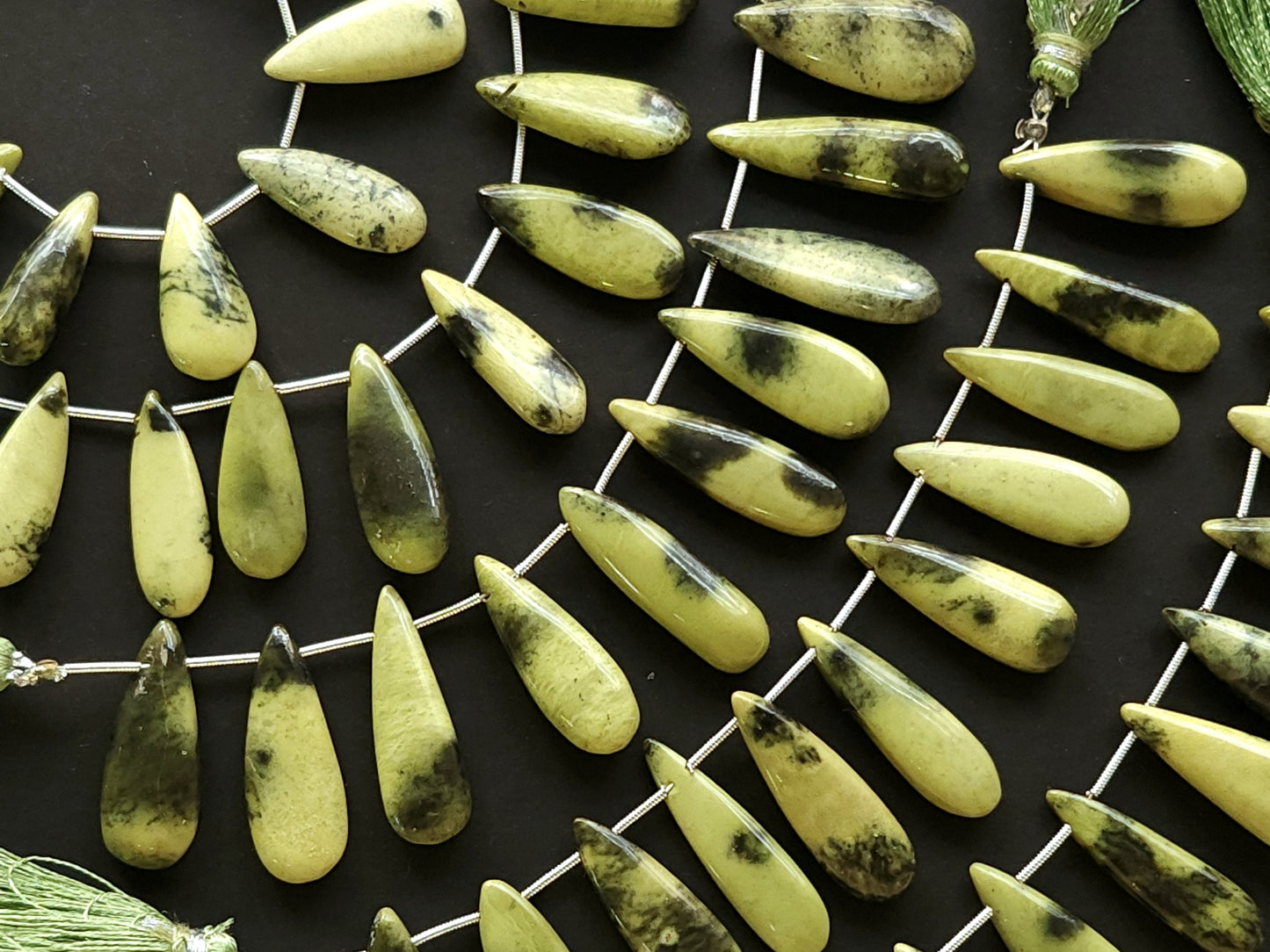 Natural Cheetah Jasper Smooth Pear Shape Briolette Beads