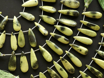 Natural Cheetah Jasper Smooth Pear Shape Briolette Beads