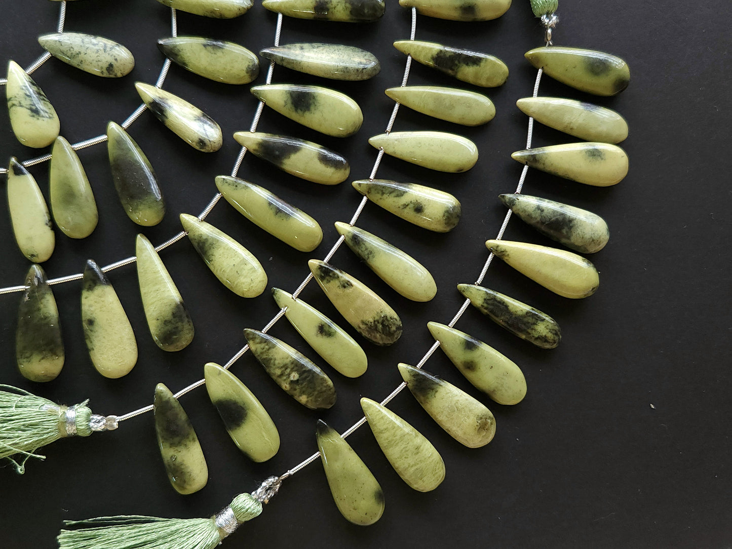 Natural Cheetah Jasper Smooth Pear Shape Briolette Beads