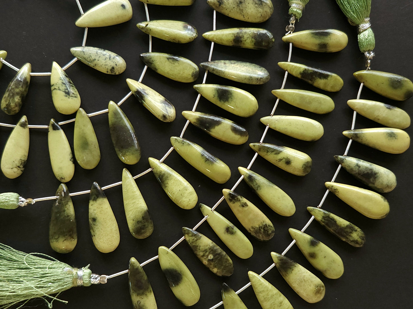 Natural Cheetah Jasper Smooth Pear Shape Briolette Beads
