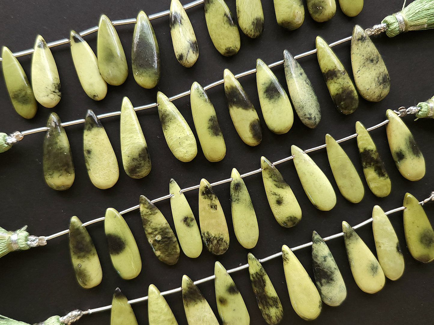 Natural Cheetah Jasper Smooth Pear Shape Briolette Beads