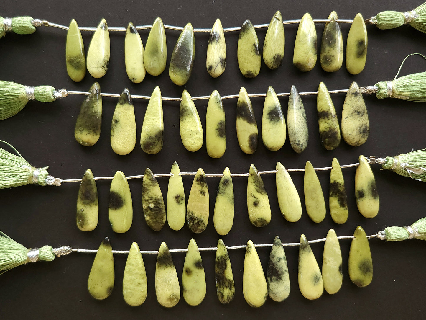 Natural Cheetah Jasper Smooth Pear Shape Briolette Beads