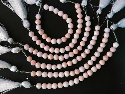 Natural Pink Opal Gemstone Smooth Round / Spherical Shape Beads