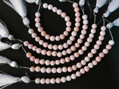 Natural Pink Opal Gemstone Smooth Round / Spherical Shape Beads