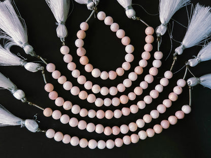 Natural Pink Opal Gemstone Smooth Round / Spherical Shape Beads