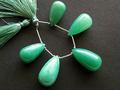 Natural Chrysoprase Gemstone Smooth Drops