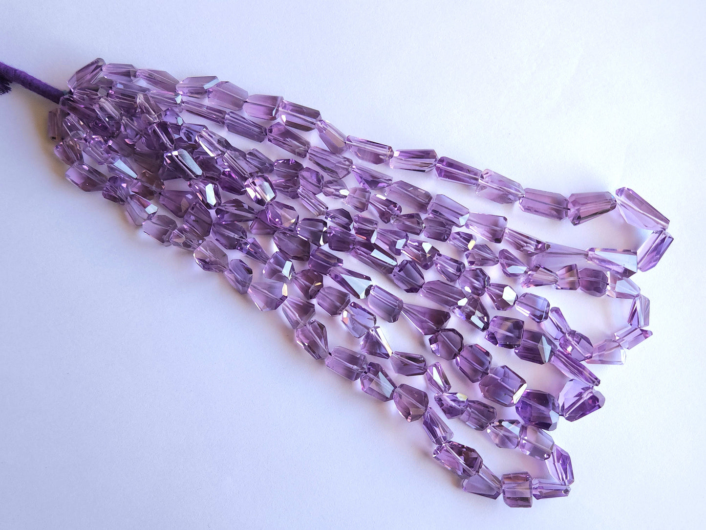 Natural Pink Amethyst Uneven Faceted Tumble Shape Beads