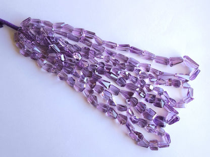 Natural Pink Amethyst Uneven Faceted Tumble Shape Beads