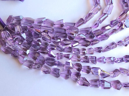 Natural Pink Amethyst Uneven Faceted Tumble Shape Beads