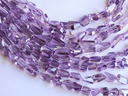 Natural Pink Amethyst Uneven Faceted Tumble Shape Beads