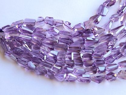Natural Pink Amethyst Uneven Faceted Tumble Shape Beads