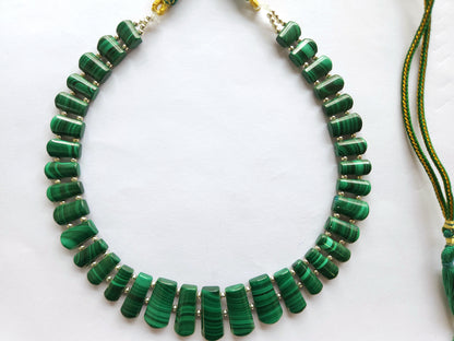 Natural Malachite Gemstone Bib Necklace