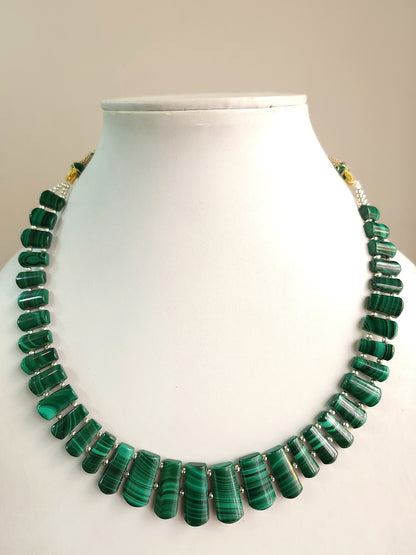 Natural Malachite Gemstone Bib Necklace