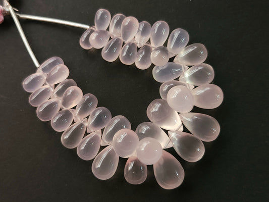 Natural Rose Quartz Smooth Drops Shape